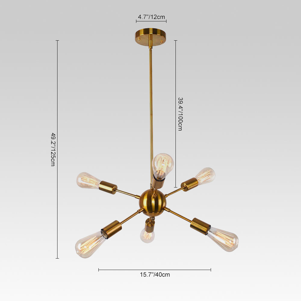 Mid-Century Modern 6-Light Sputnik Light