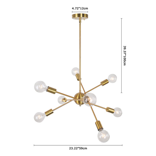 Mid-Century Modern Metal Sputnik Chandelier