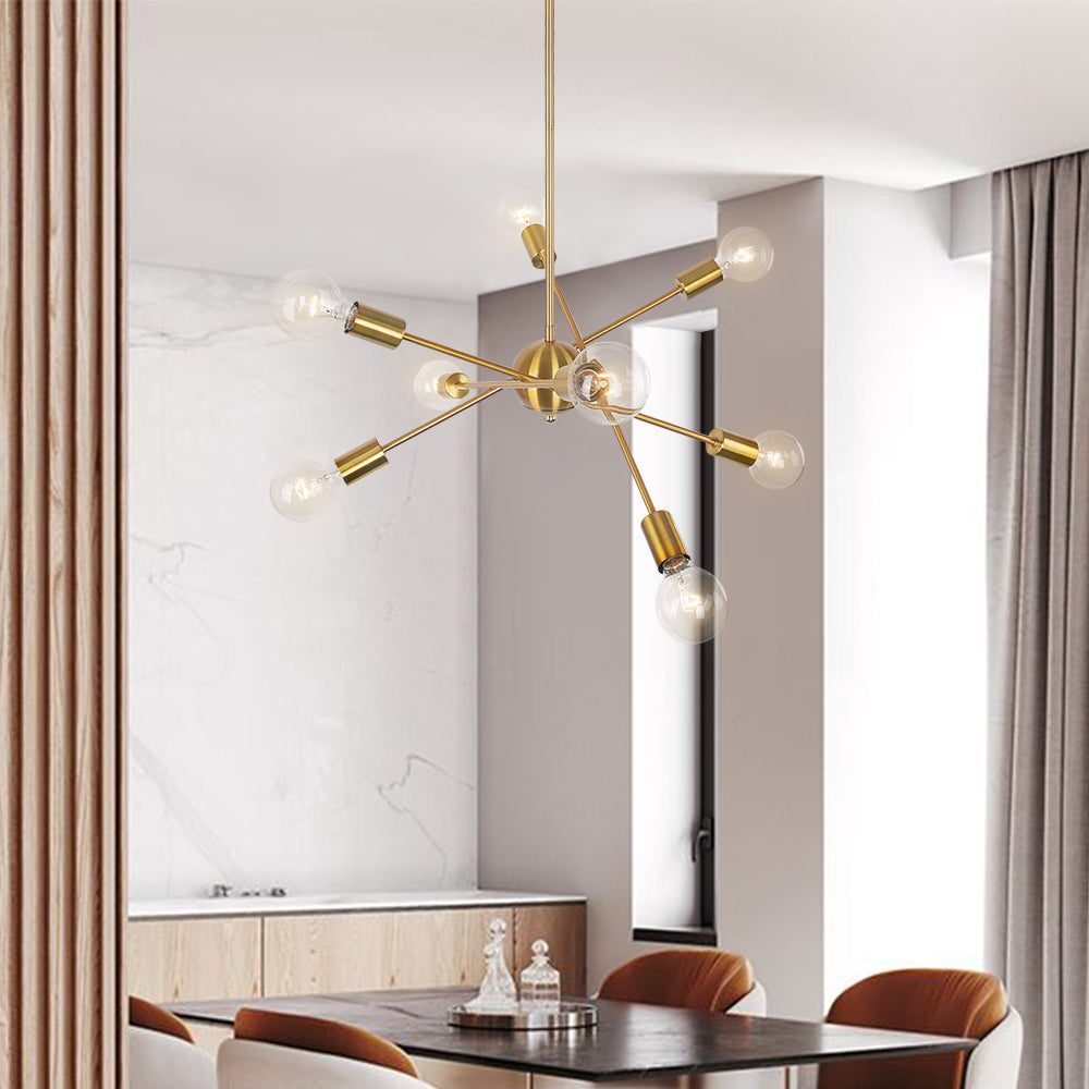 Mid-Century Modern Metal Sputnik Chandelier