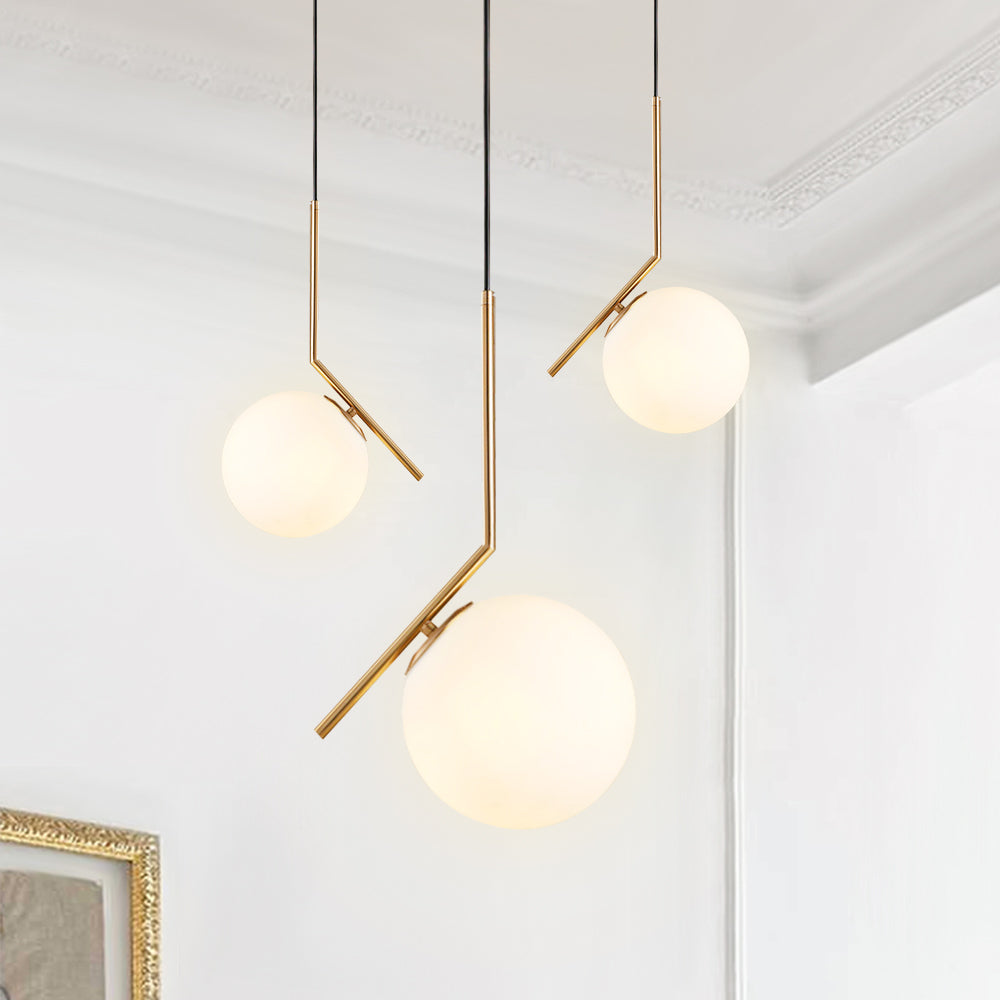 PendantLightia-Minimalist Opal Shade Single Globe Pendant Light-Pendants-Gold-
