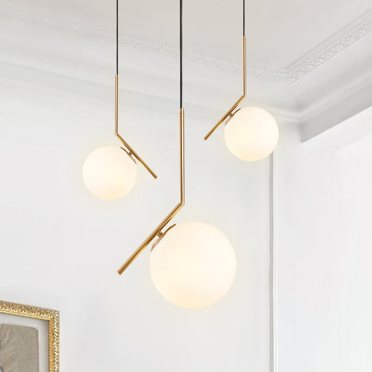 PendantLightia-Minimalist Opal Shade Single Globe Pendant Light-Pendants-Gold-