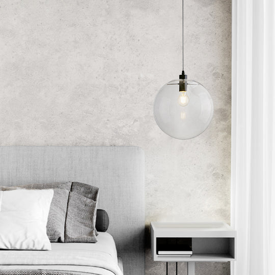 Modern Clear Glass Globe Pendant Light