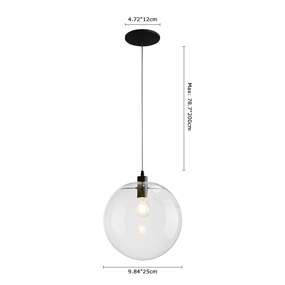 Modern Clear Glass Globe Pendant Light