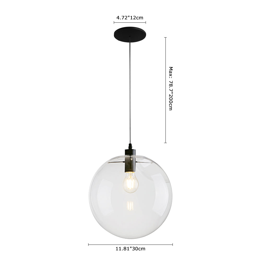 Modern Clear Glass Globe Pendant Light