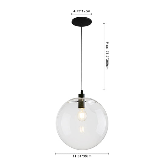 Modern Clear Glass Globe Pendant Light
