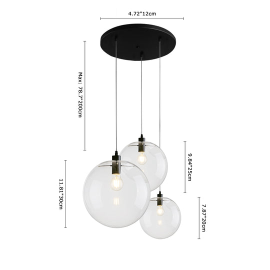 Modern Clear Glass Globe Pendant Light