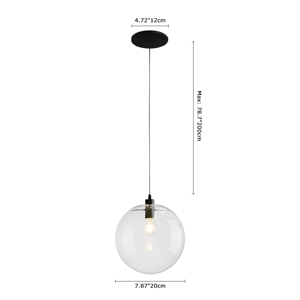 Modern Clear Glass Globe Pendant Light