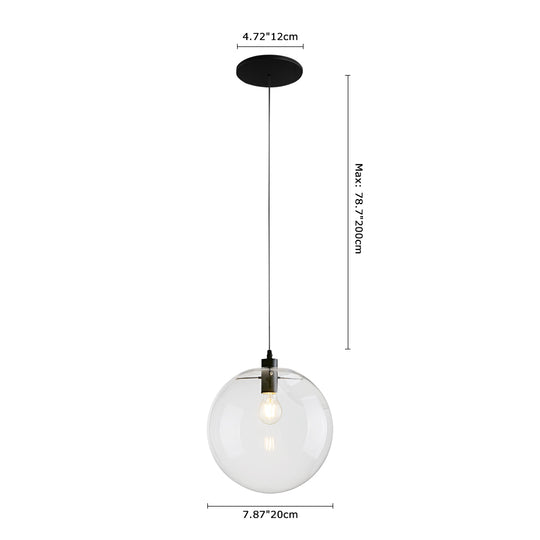 Modern Clear Glass Globe Pendant Light