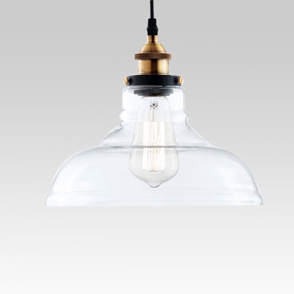 Modern Industrial Clear Glass Single Dome Pendant Light