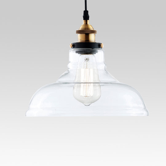 Modern Industrial Clear Glass Single Dome Pendant Light