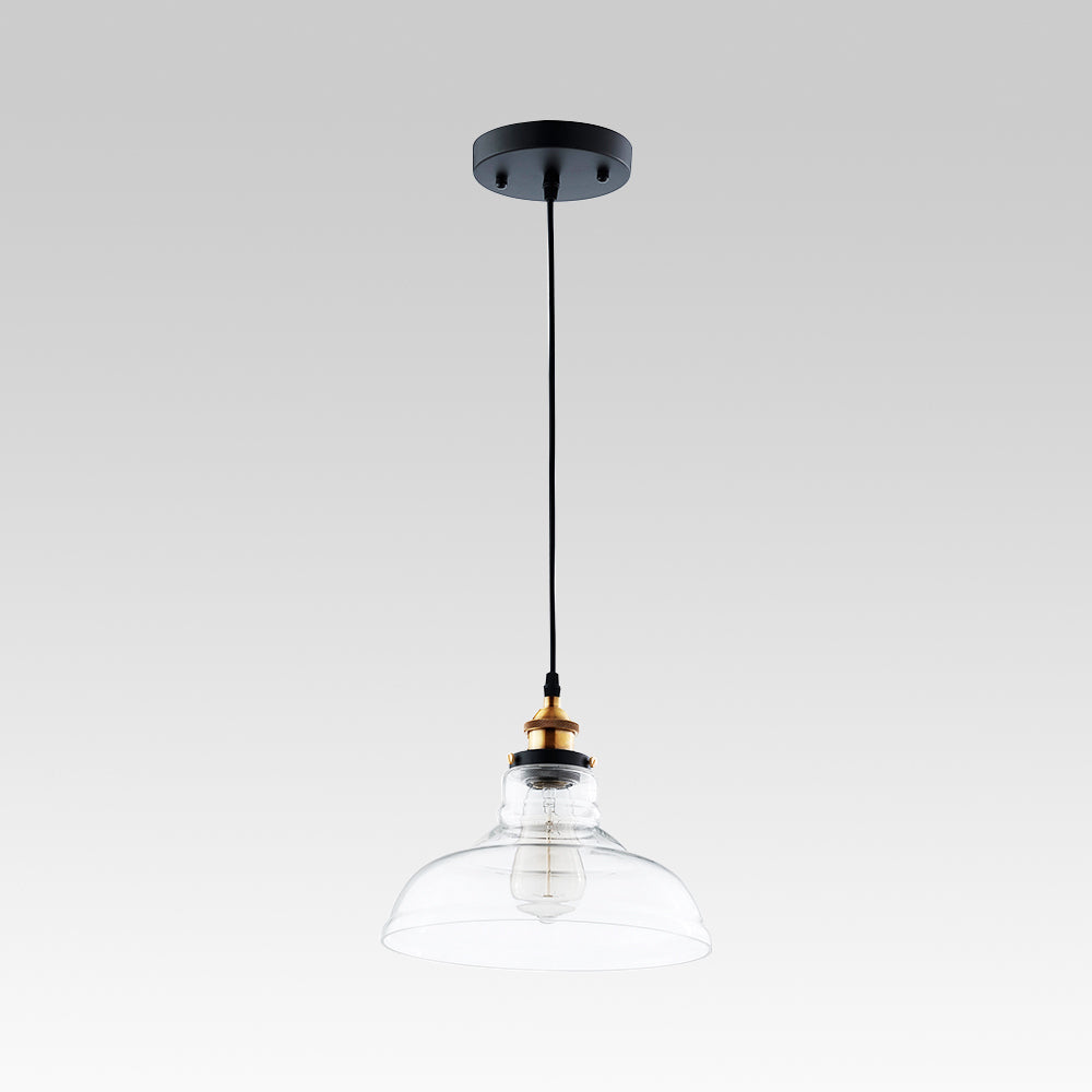 Modern Industrial Clear Glass Single Dome Pendant Light