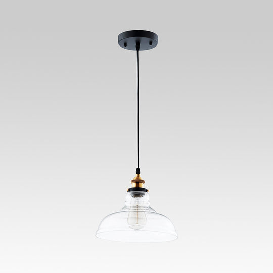 Modern Industrial Clear Glass Single Dome Pendant Light