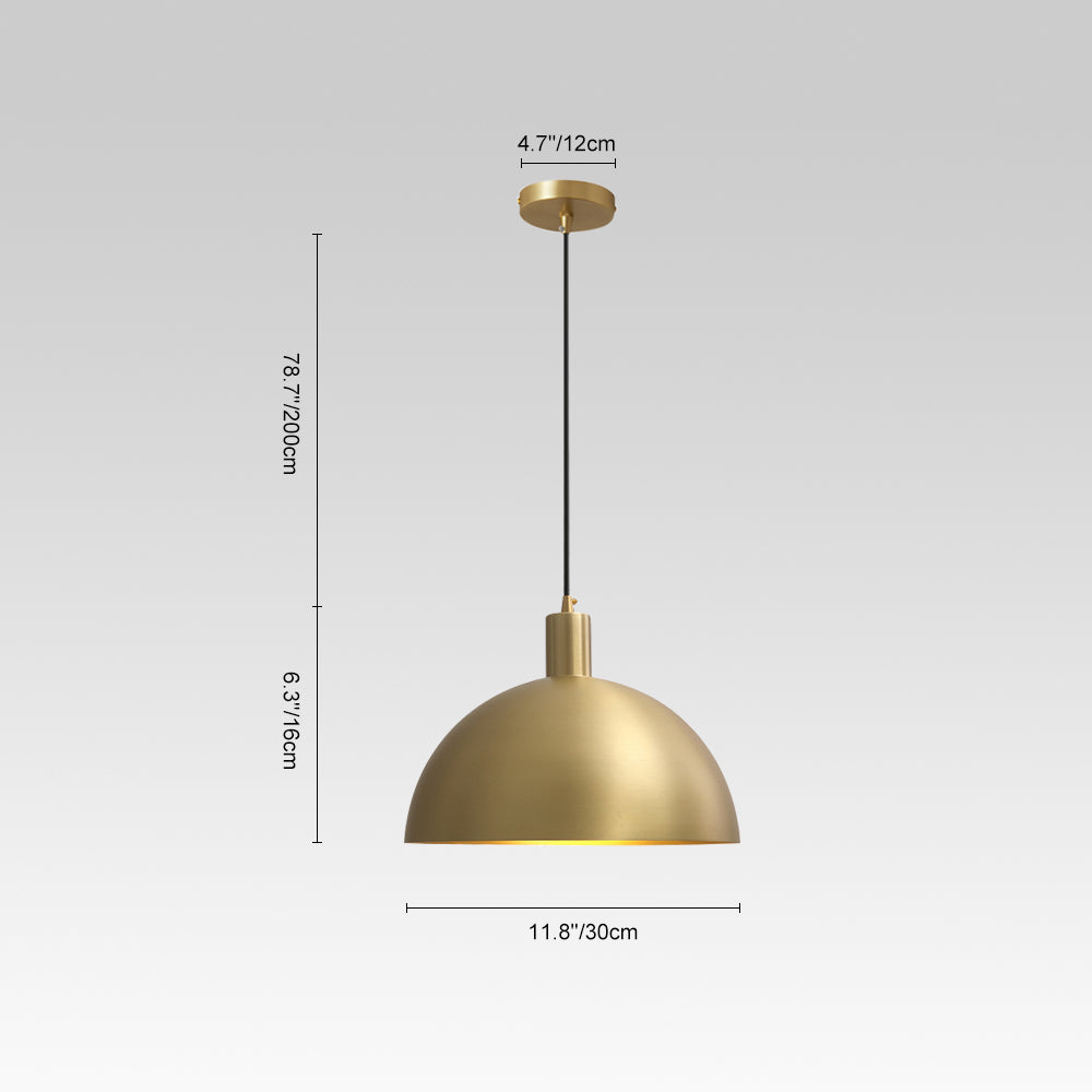 Mid-Century Modern Pendant Industrial Metal Dome Light