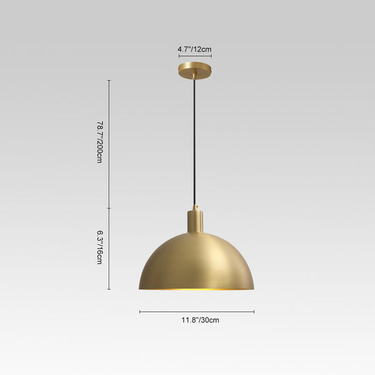 Mid-Century Modern Pendant Industrial Metal Dome Light