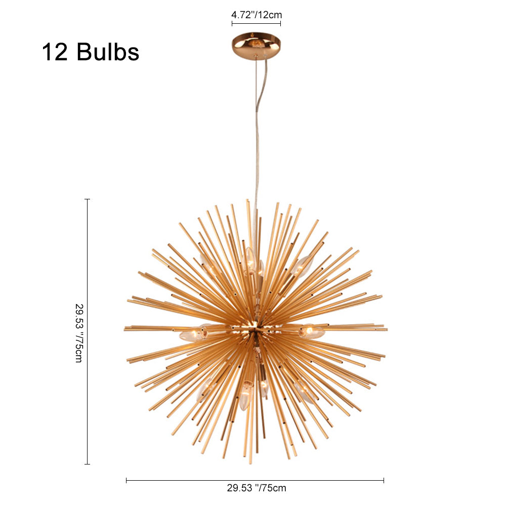 Modern Mid-Century Sunburst Sputnik Light Fixture