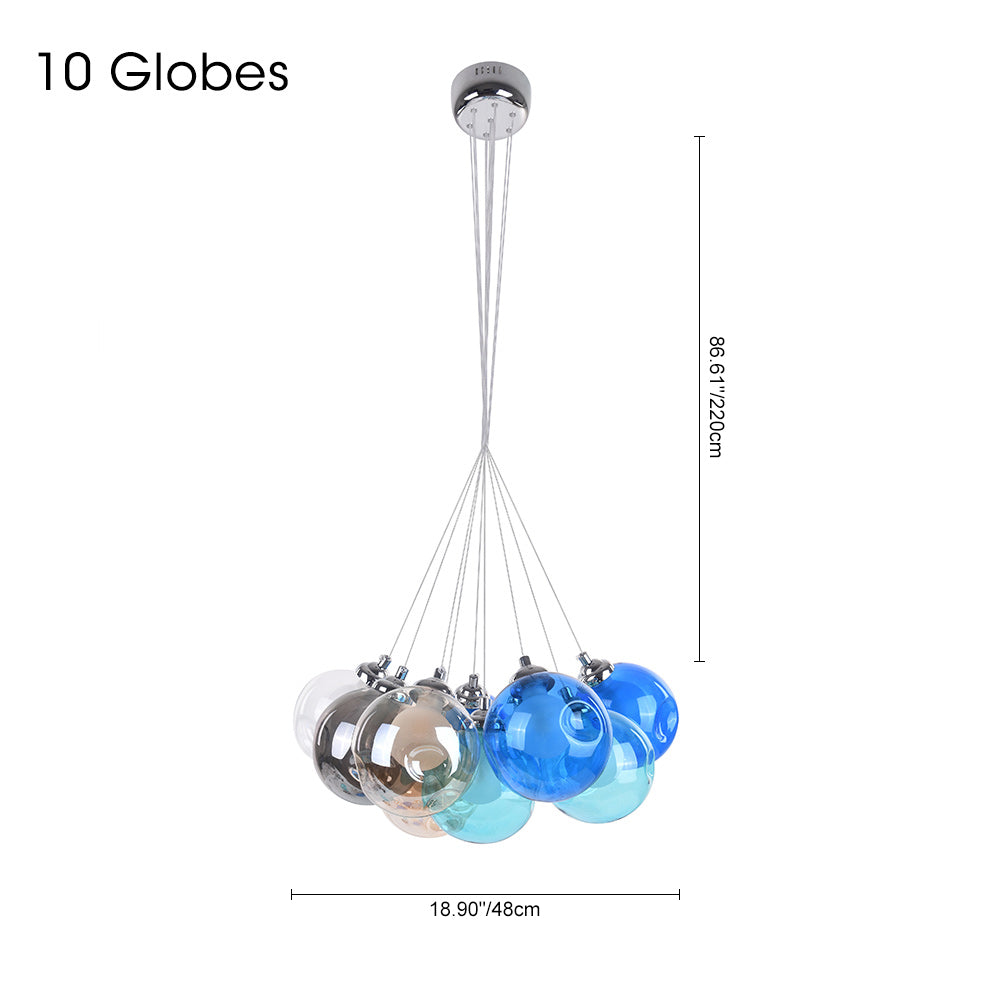 Modern Multi-Color Glass Cluster Pendant Chandelier