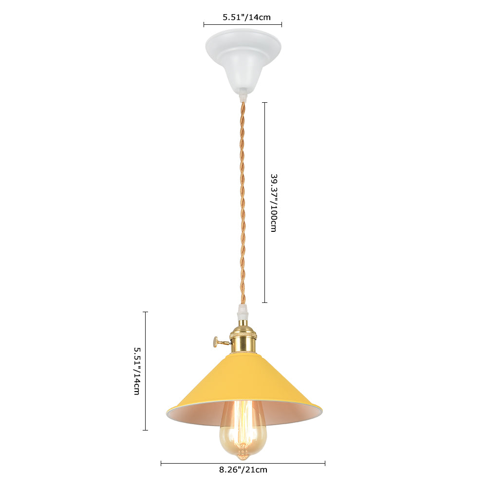 Modern One Light Single Cone Pendant Lighting