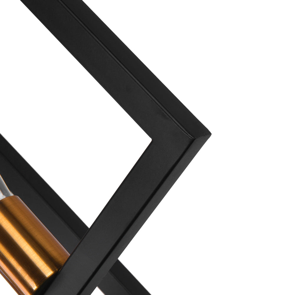 Modern Six Lights Black Rectangular Chandelier