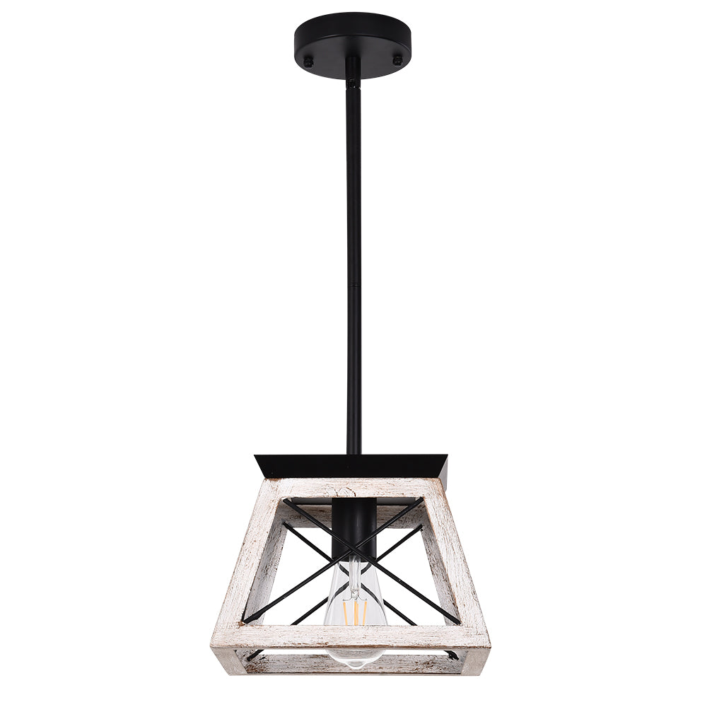 Single Light Square Rustic Pendant Lighting