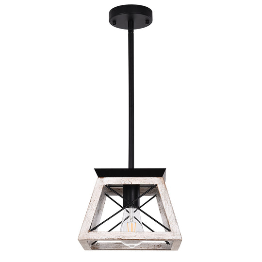 Single Light Square Rustic Pendant Lighting