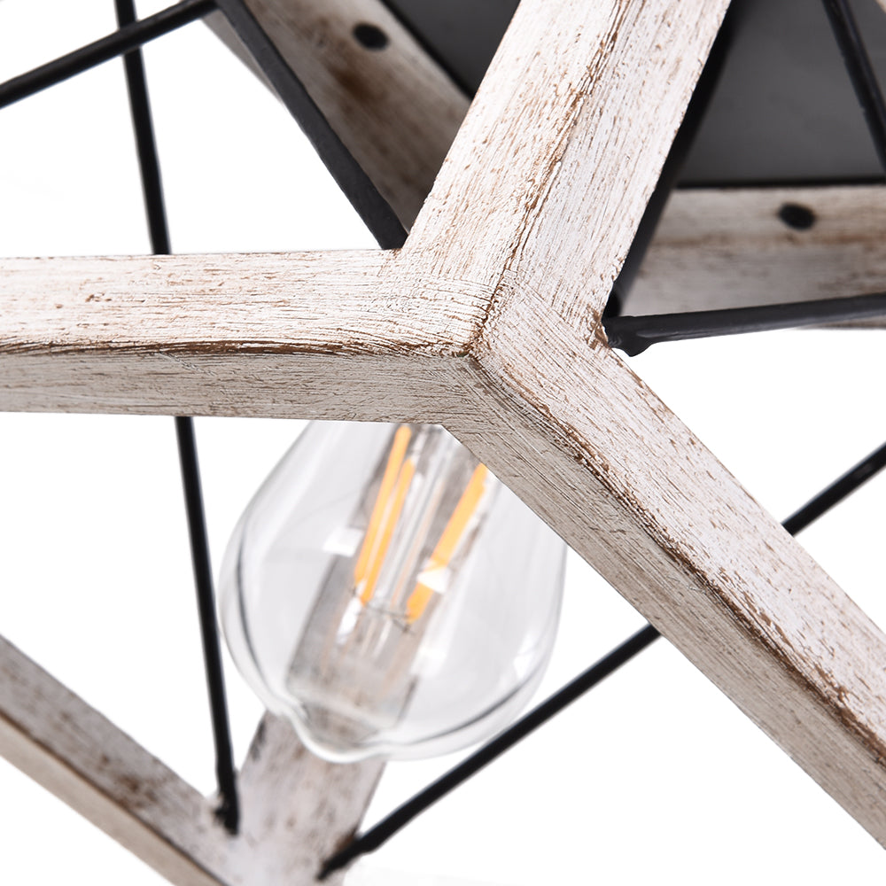 Single Light Square Rustic Pendant Lighting