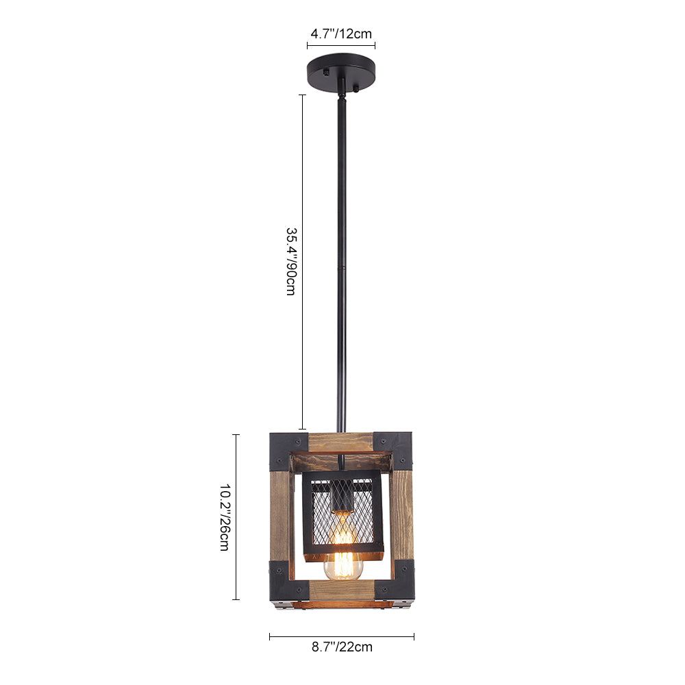 Single Square Farmhouse Pendant Light