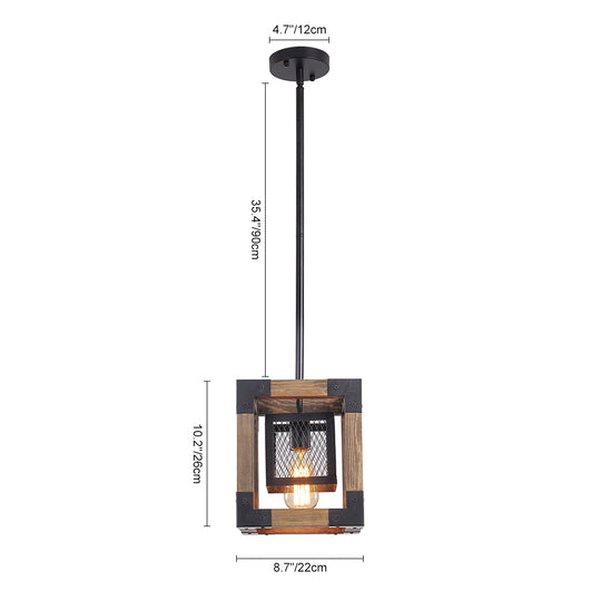 Single Square Farmhouse Pendant Light