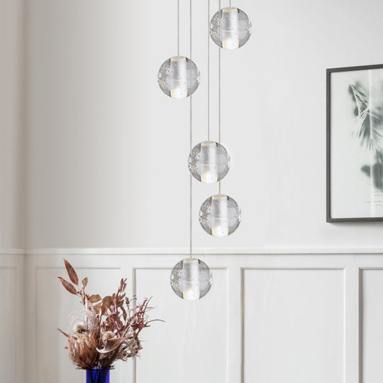 Water Drops Globe Modern Cluster Stairway Pendant Lights