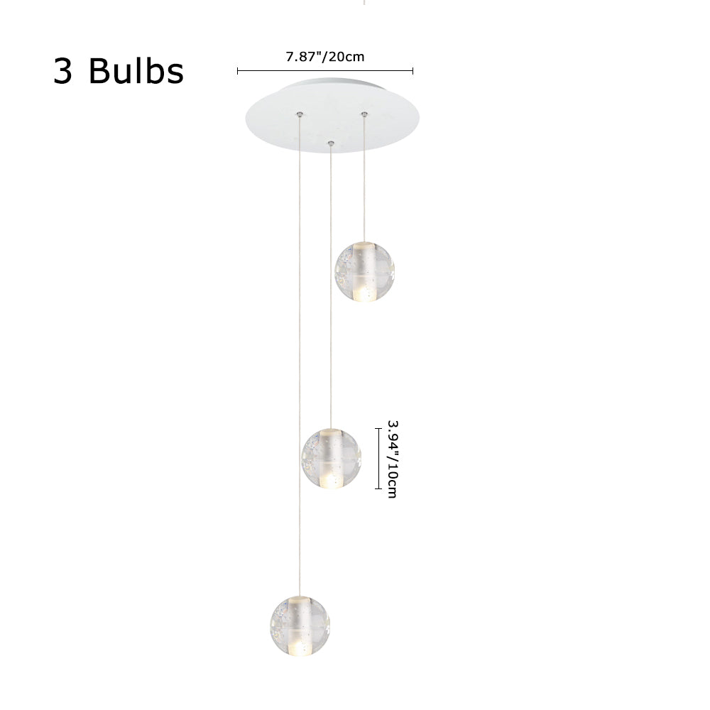 Water Drops Globe Modern Cluster Stairway Pendant Lights
