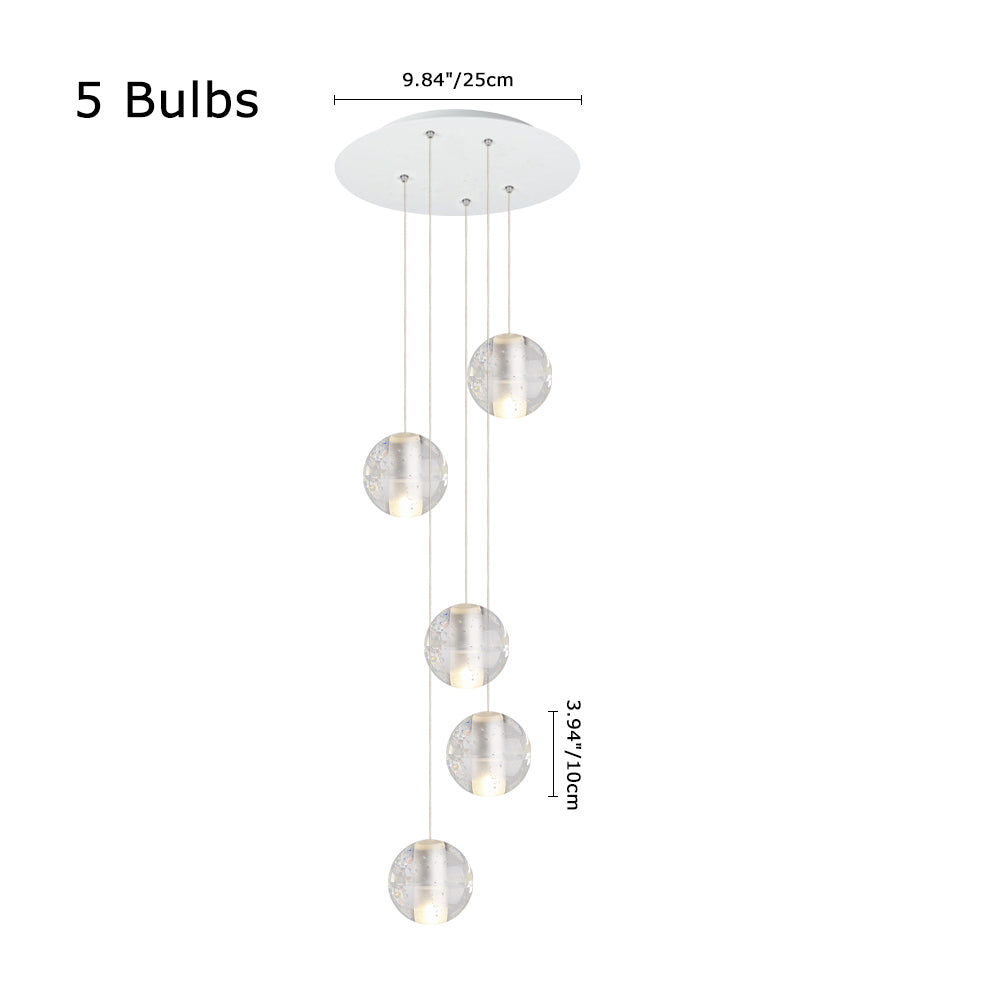 Water Drops Globe Modern Cluster Stairway Pendant Lights