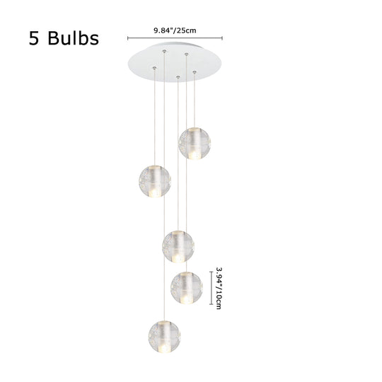 Water Drops Globe Modern Cluster Stairway Pendant Lights