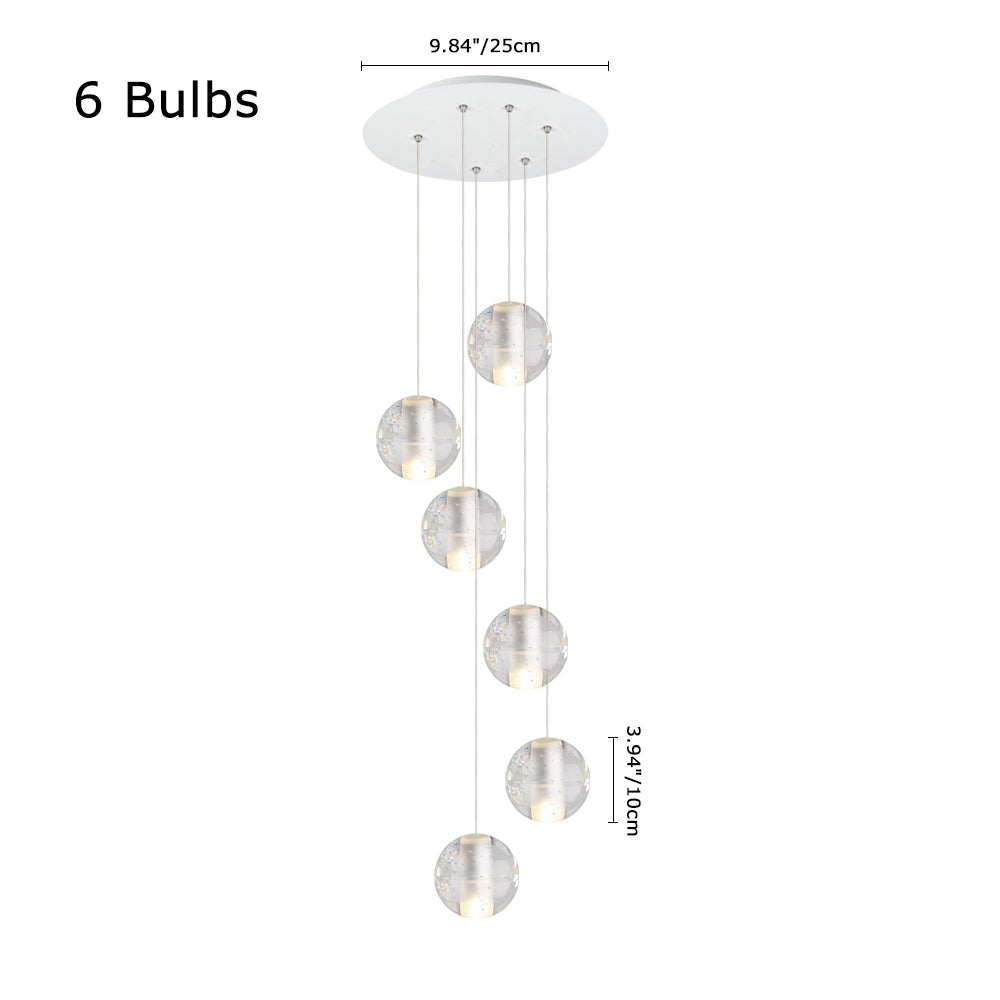 Water Drops Globe Modern Cluster Stairway Pendant Lights
