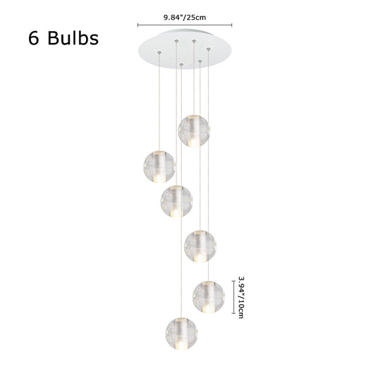 Water Drops Globe Modern Cluster Stairway Pendant Lights