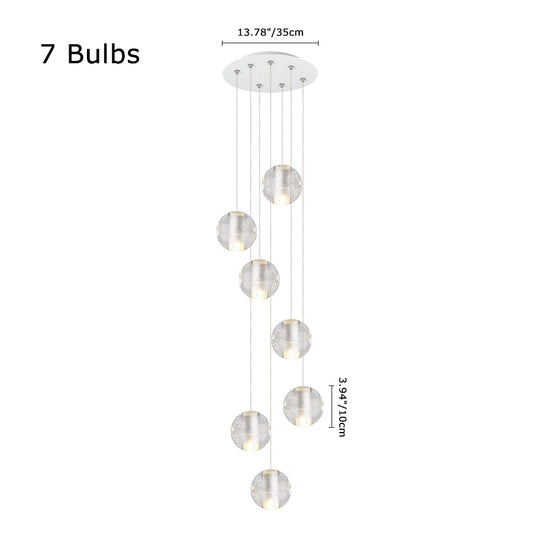 Water Drops Globe Modern Cluster Stairway Pendant Lights
