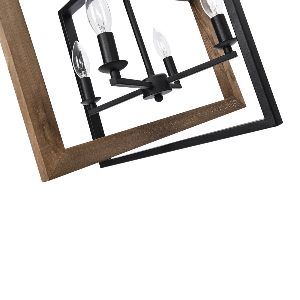 Wooden Geometric Pendant Light