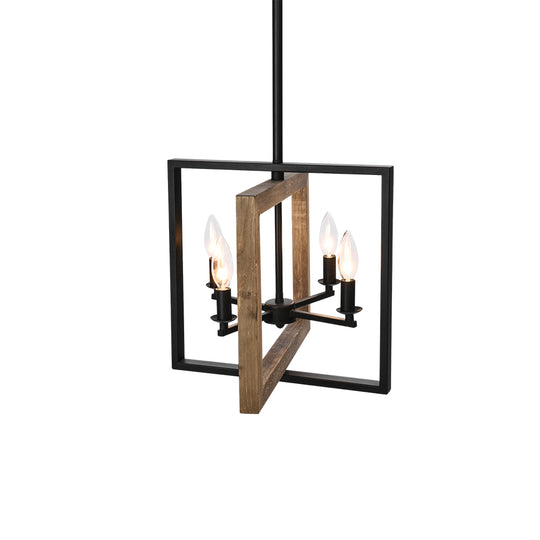 Wooden Geometric Pendant Light