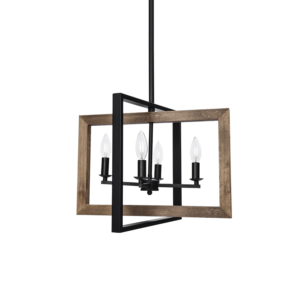 Wooden Geometric Pendant Light
