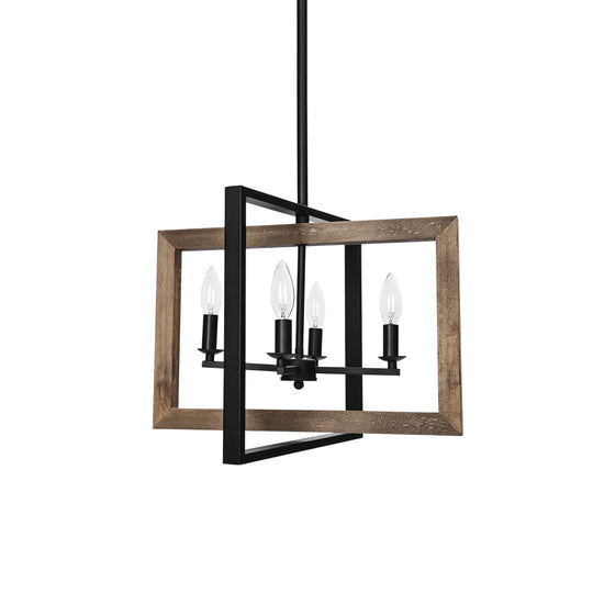 Wooden Geometric Pendant Light