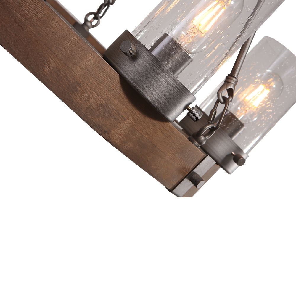 Wooden Wagon Wheel Light