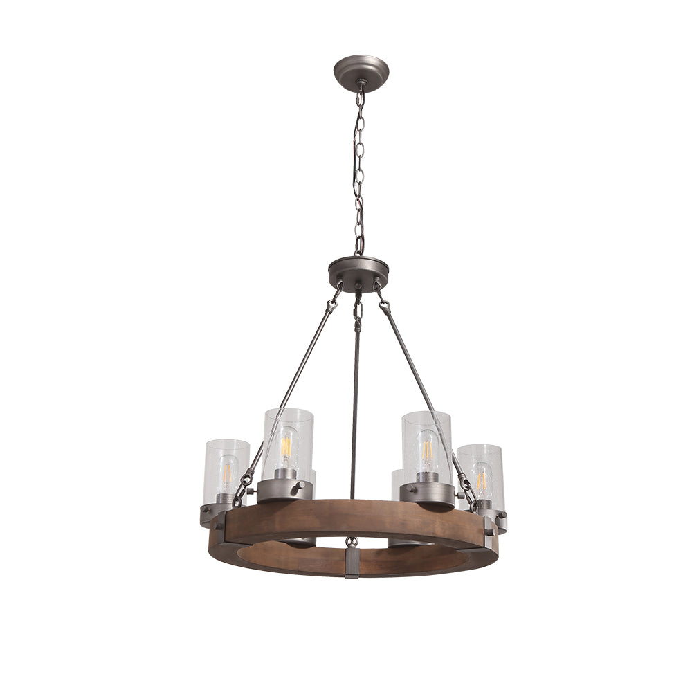 Wooden Wagon Wheel Light