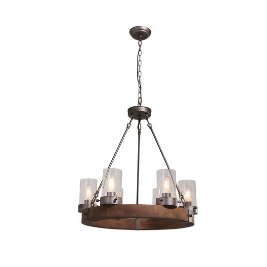 Wooden Wagon Wheel Light