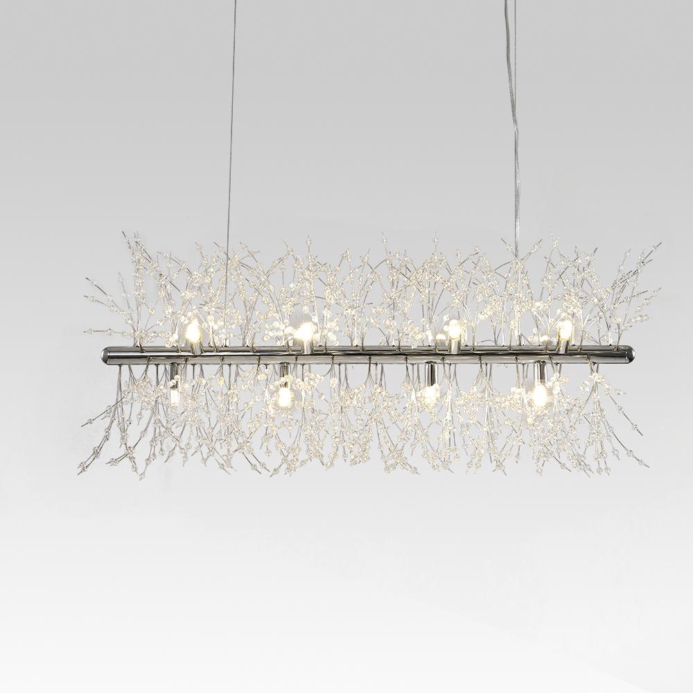 PendantLightia-12-Light Crystal Linear Chandelier-Chandeliers-Chrome-