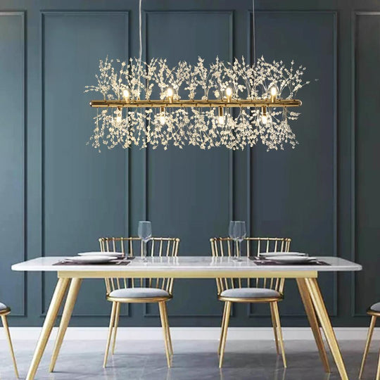 PendantLightia-12-Light Crystal Linear Chandelier-Chandeliers-Chrome-