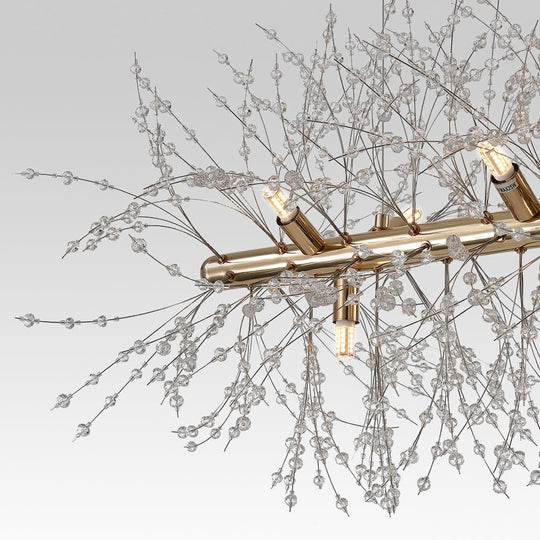 PendantLightia-12-Light Crystal Linear Chandelier-Chandeliers-Gold-