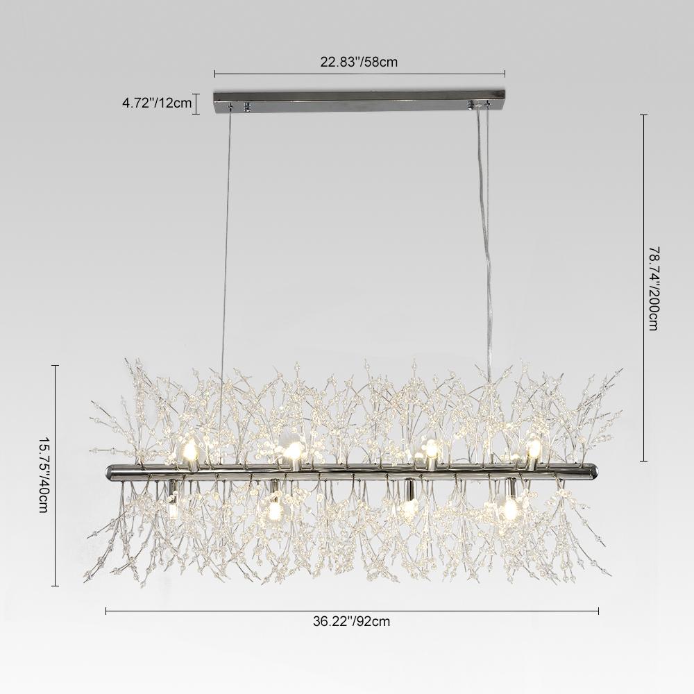 PendantLightia-12-Light Crystal Linear Chandelier-Chandeliers-Gold-