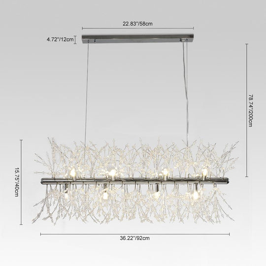 PendantLightia-12-Light Crystal Linear Chandelier-Chandeliers-Gold-