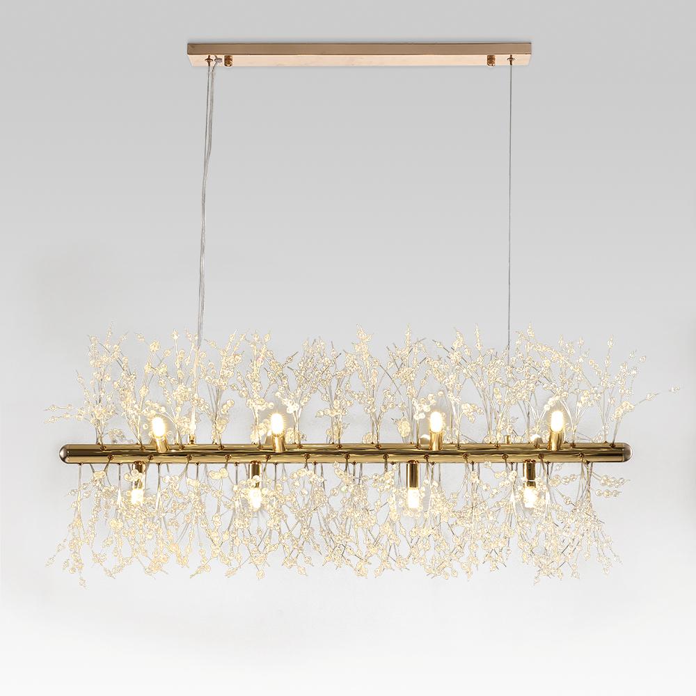 PendantLightia-12-Light Crystal Linear Chandelier-Chandeliers-Gold-