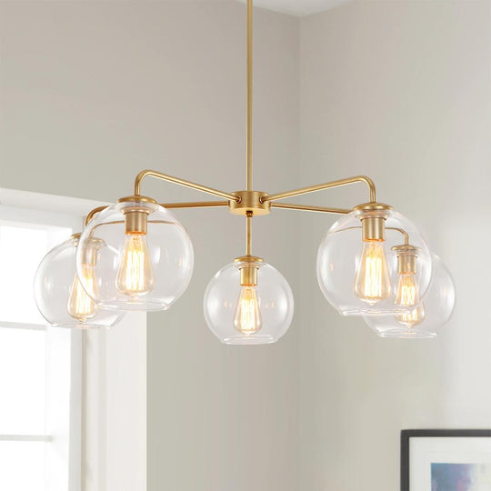 PendantLightia-5-light Glass Bubble Sputnik Light Fixture-Pendants-Black-