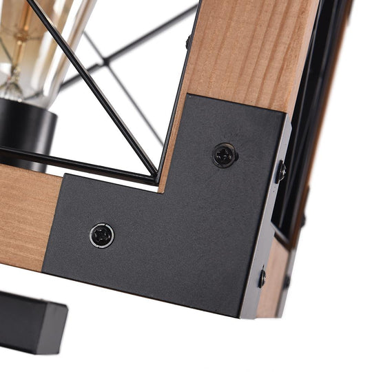 PendantLightia-5-light Wooden Rectangular Rustic Farmhouse Chandelier-Chandeliers-Default Title-