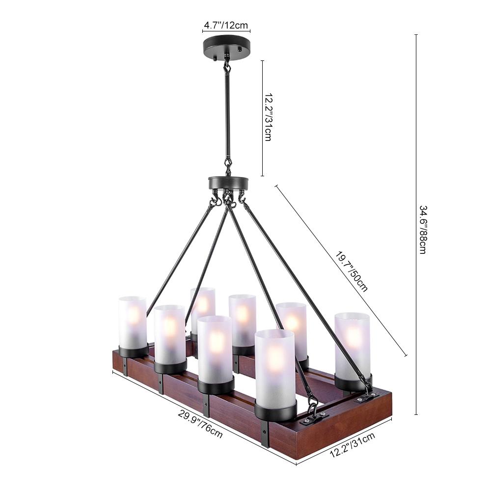 PendantLightia-8-Light Wood Farmhouse Chandelier-Chandeliers-Default Title-